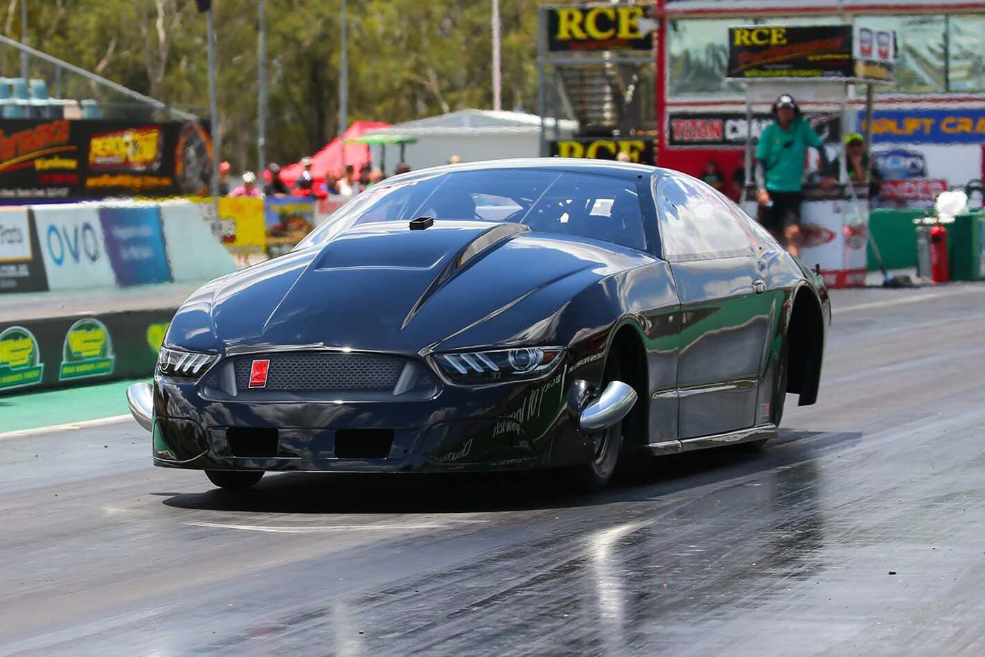 Aussie Top Fuel Champ Kelly Bettes tests 4000hp Pro Mod Mustang