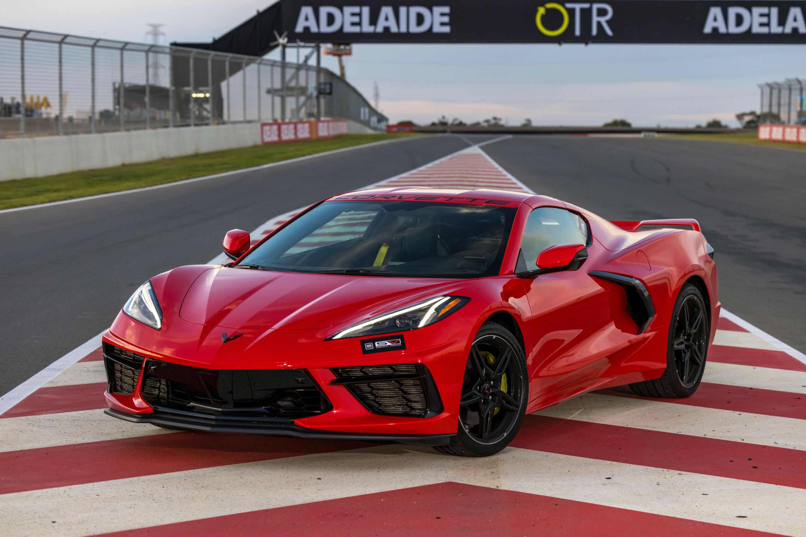 Craig Lowndes samples the C8 Corvette at The Bend