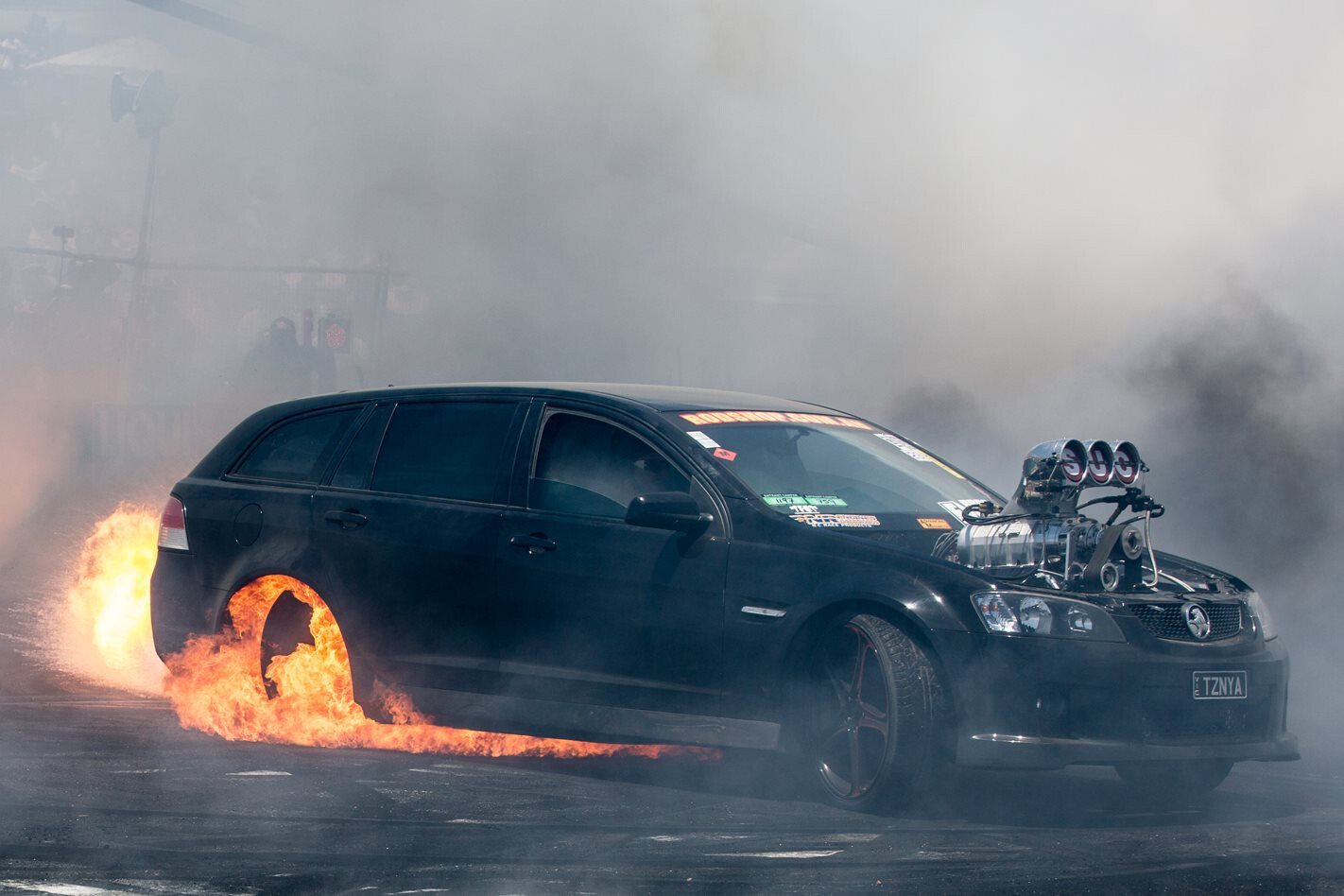 TZNYA VE WAGON BURNOUT FIRE AT STREET MACHINE SUMMERNATS 29