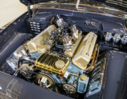 Shoebox Ford coupe engine bay